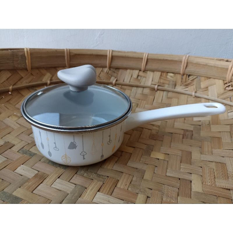 Panci Susu (Sauce Pan) Enamel Chefina 16 Cm 1 Liter Kecil
