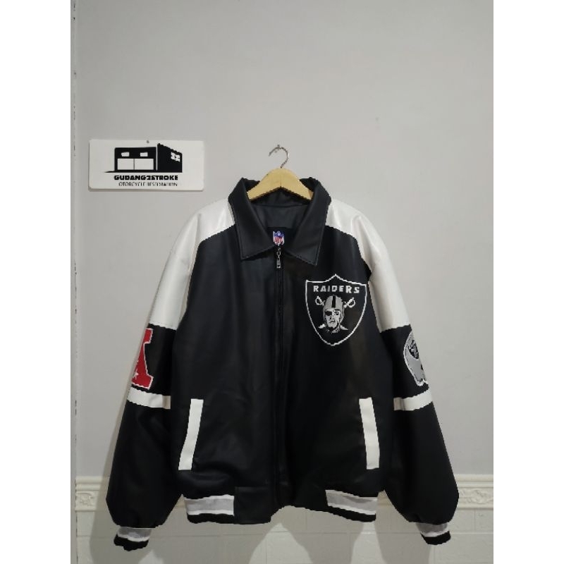 Varsity Jacket Raiders Nfl Full Leather