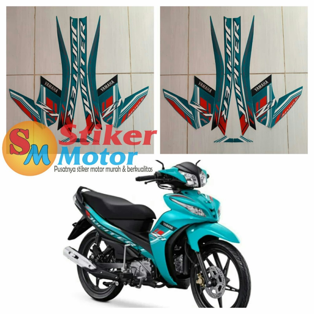 stiker motor yamaha jupiter z1 tahun 2023 2024 warna hitam tosca