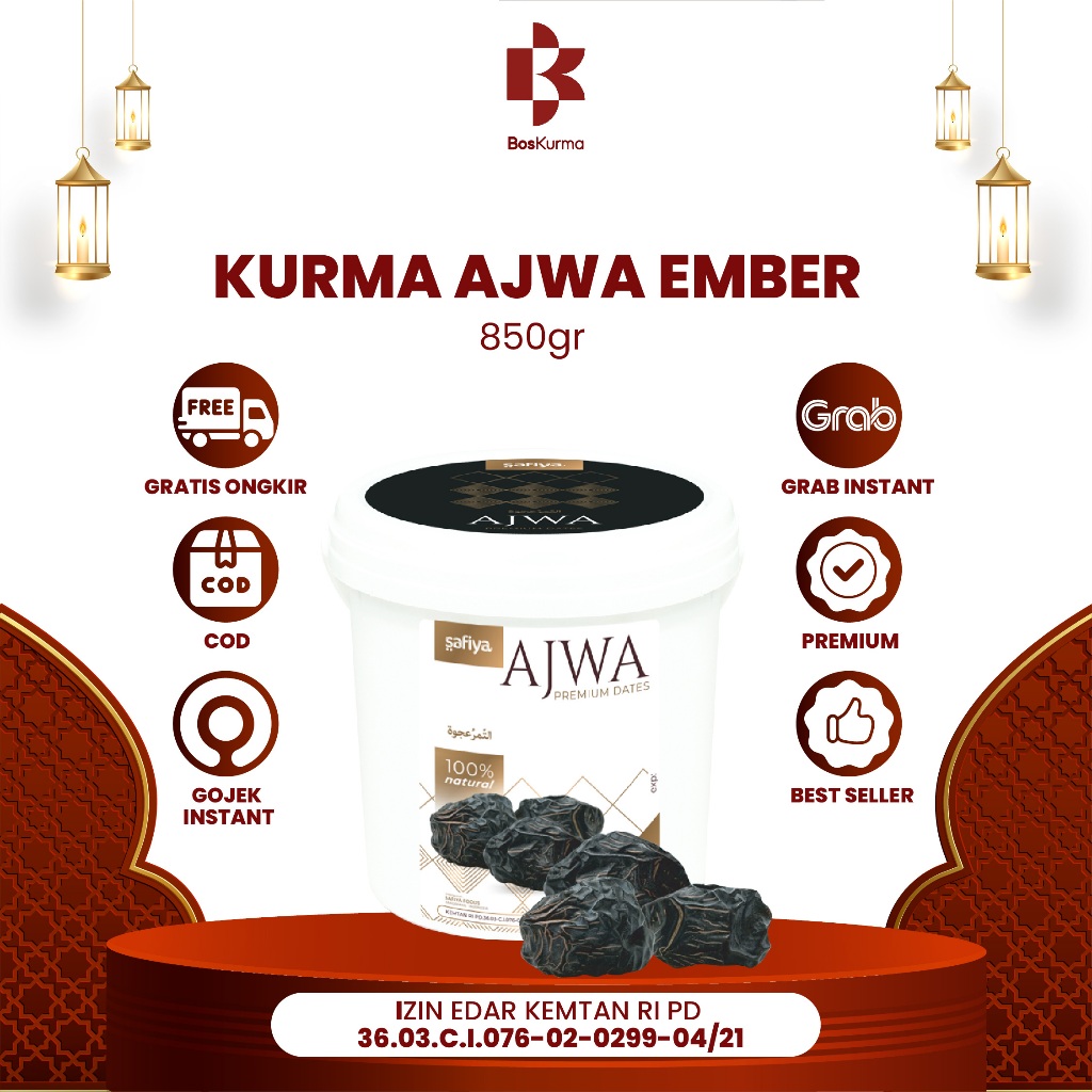 

Kurma Ajwa Kemasan Ember 850 gr | Kurma Nabi Premium - Best Quality