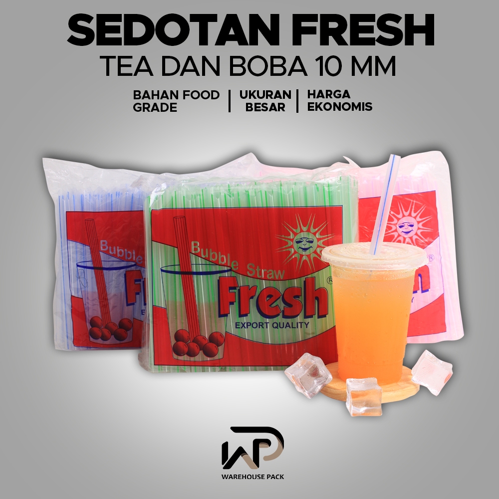 ( 136 PCS ) Sedotan Plastik Boba 10 MM |Sedotan Bubble Tea Boba | Sedotan Lancip Minuman Ice Juice J