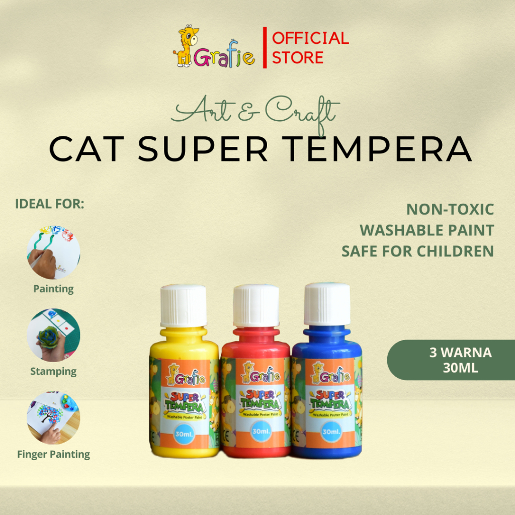 

GRAFIE Cat Finger Painting Anak Washable Poster Paint 3 Color 30ml