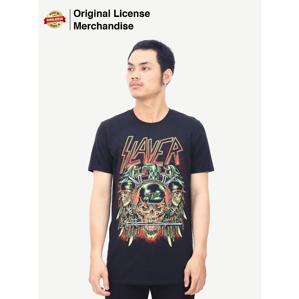 Kaos Baju Pria Wanita Pendek Hitam Dewasa Casual Motif Premium Import Band Musik SLAYER Original Pre
