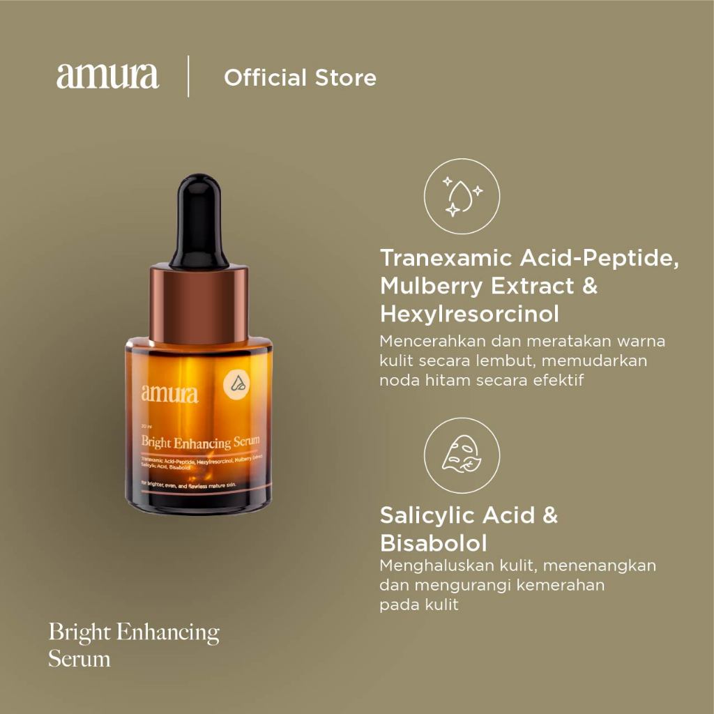 [TwinPack] Amura Bright Enhancing Serum Wajah for Kulit Dewasa lebih Cerah &amp; membantu Regenerasi