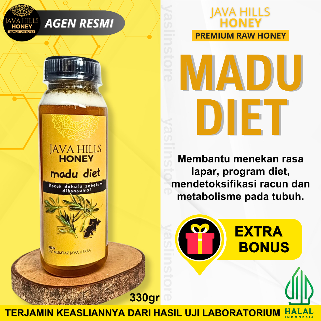 

MADU DIET Langsing Herbal Detox Alami Slim Penurun Berat Badan Java Hills Honey 330 gram