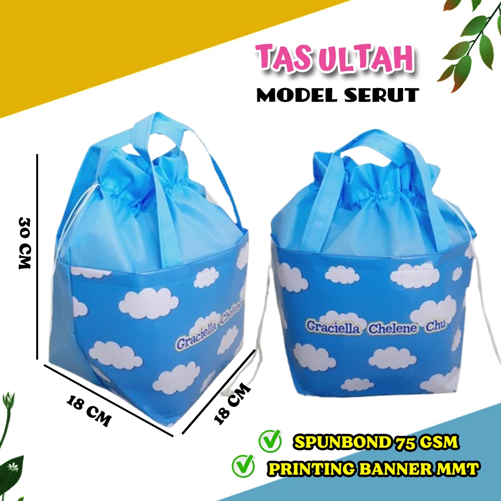 Tas ultah serut custom/ Tas Ulang Tahun Serut Anak Custom