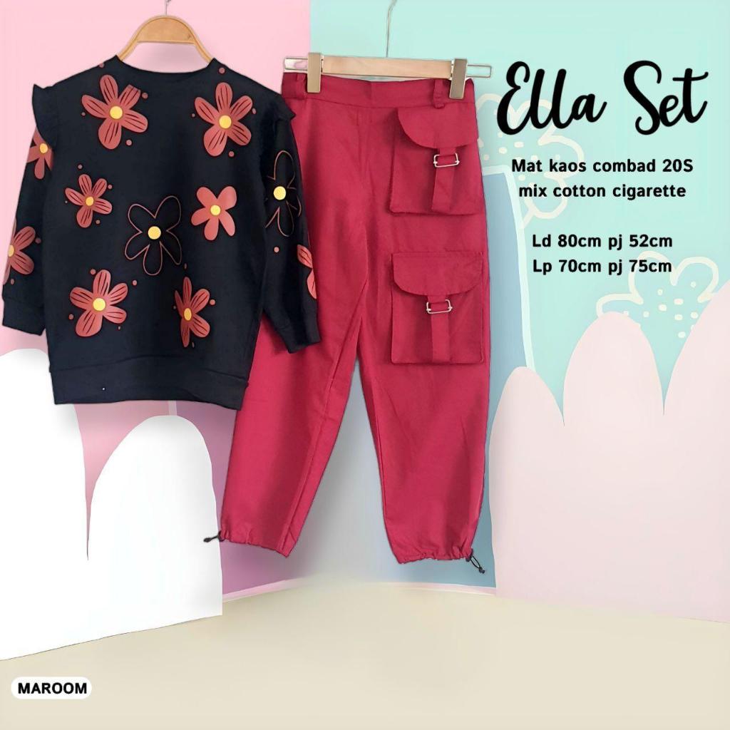 [ALTAIR KIDS] ELLA dan HIJABI Setelan Anak Perempuan Premium Motif