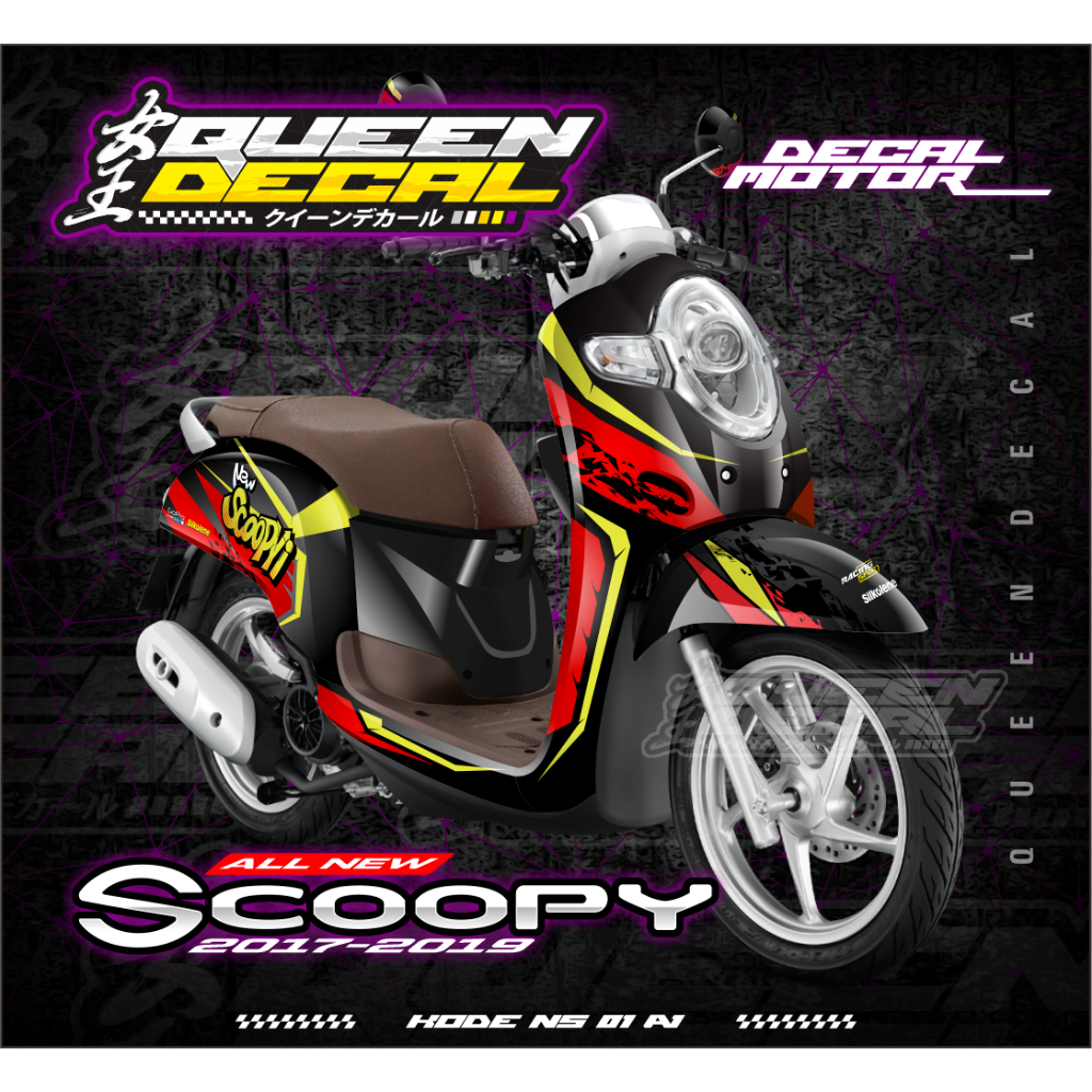 DECAL SCOOPY FULL BODY - DECAL SCOOPY NEW 2017 - 2019 RACING - NS