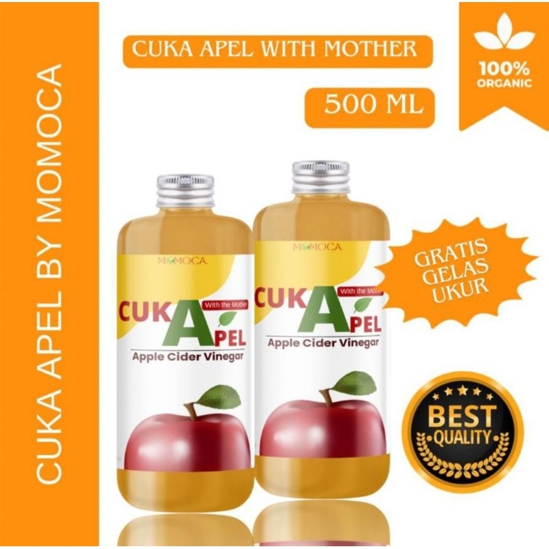 

Momoca - 500ml Cuka Apel With The Mother Pure Apple Cider Vinegar Pelangsing Detox Penurun Berat Badan by Momoca