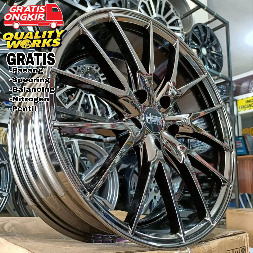 Velg Black Chrome Ring 18 Hsr Wheel Pallas Buat Mobil Xpader, Innova, Wrv, Hrv