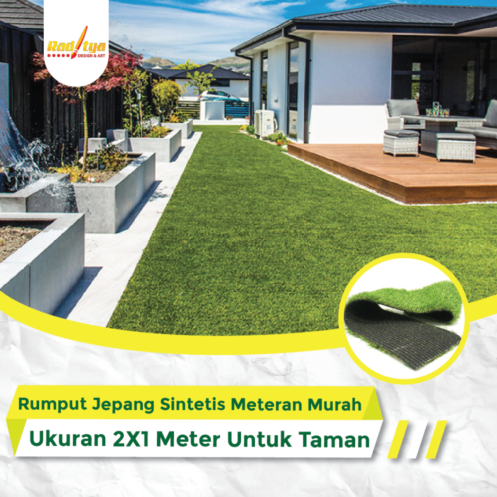 Rumput Jepang Sintetis Meteran Murah,  Rumput Sintetis 2X1 Meter Untuk Taman