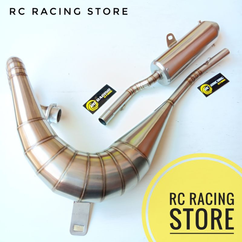 Knalpot Racing TS125 - TS100 - DT100 Full Stainless Udang PnP