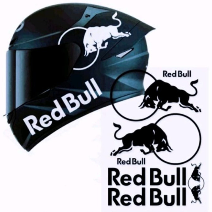Stiker re.dbu.ll / stikcker red.bull 1set full 1helm / stiker re.d b.ull