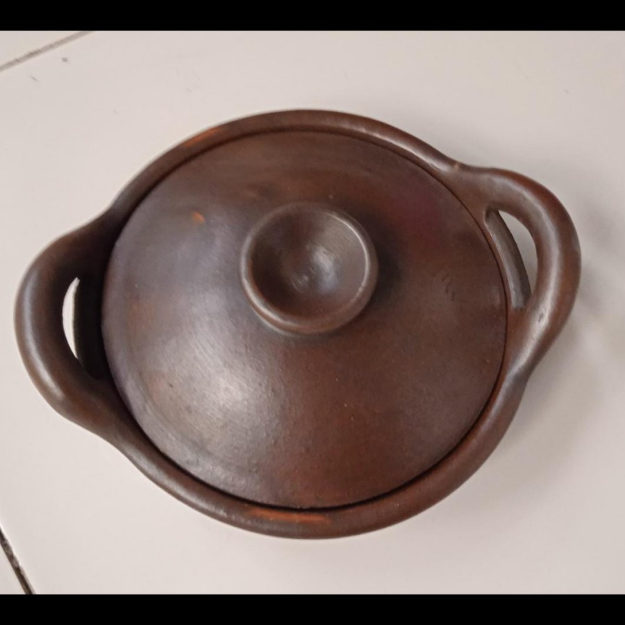 Wajan Tanah + Tutup 40cm|Kuali Besar|Kuali Gerabah|Kuali Tanah Liat | Wajan Masak