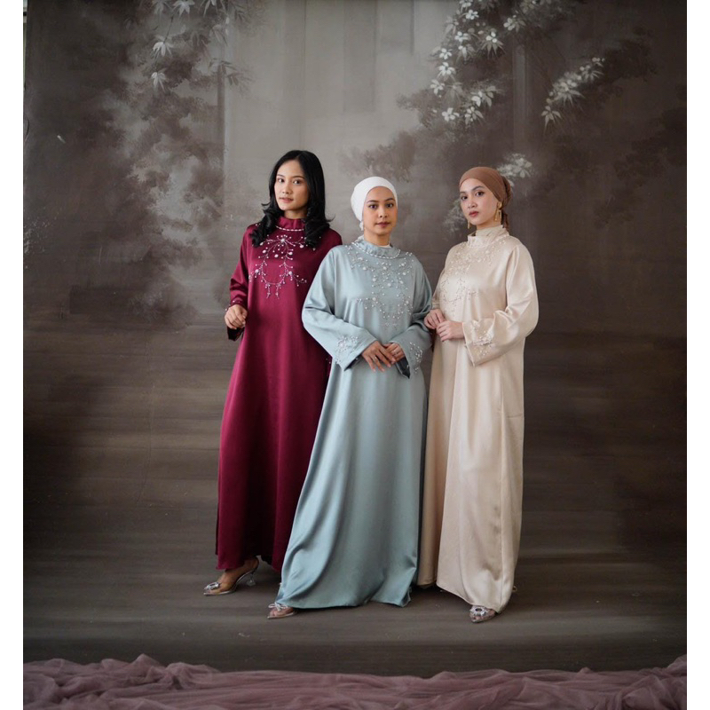 varsha dress abaya satin payet