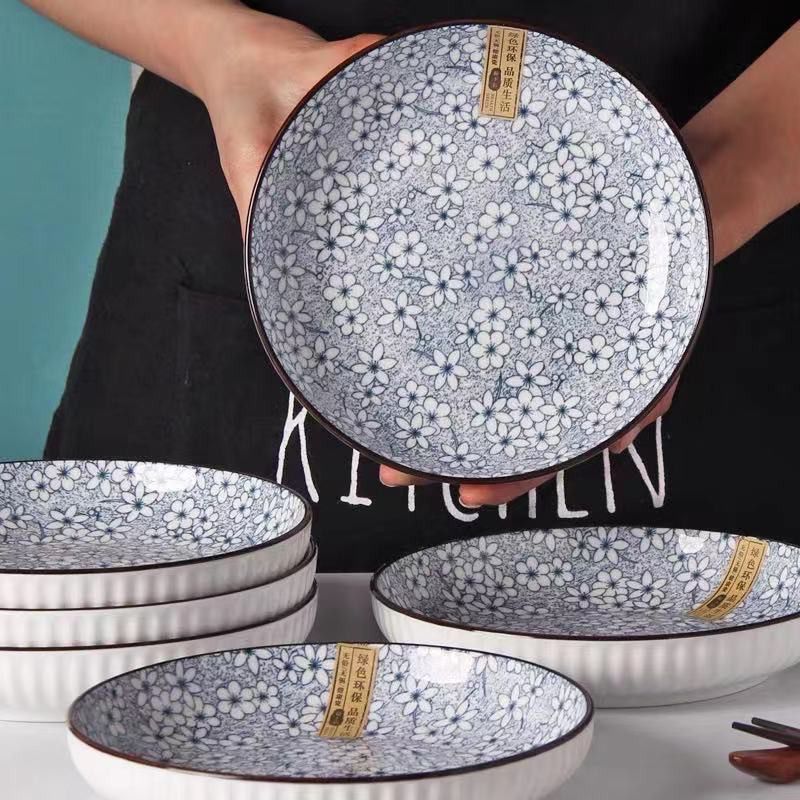 Piring Motif Yamada Sakura - Piring Motif Bunga Sakura - Piring keramik motif jepang