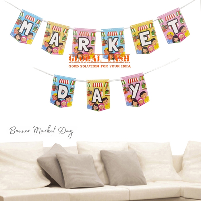 banner market day / bunting flag market day / banner bazar hari belanja