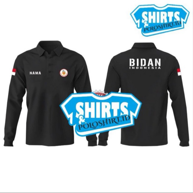 Kaos Kerah - POLOSHIRT / KAOS POLO BIDAN LENGAN PANJANG / KAOS KERAH MIDWIFE BIDAN LENGAN PANJANG