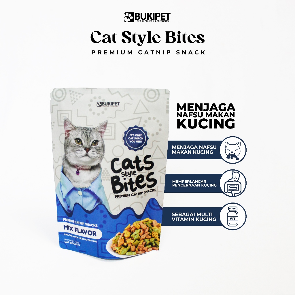 Makanan Catnip Snack Cemilan Biskuit Kucing Premium Magic Catnip - Bukipet Cats Style Bites
