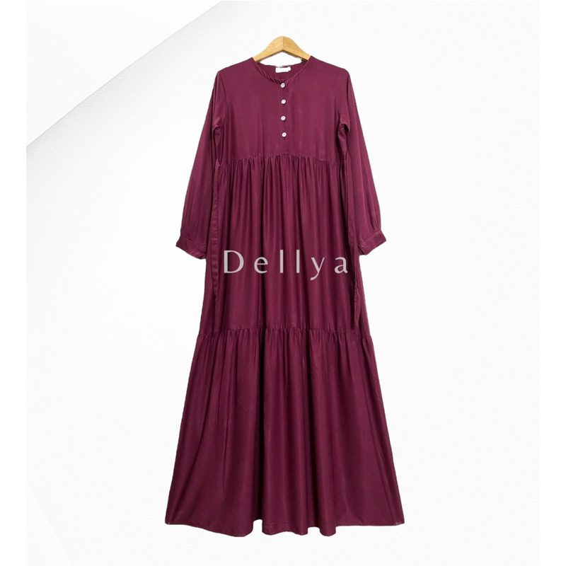 Thalia Gamis Rayon Twill Premium Original | Dress Polos | Gamis Rayon Twill Susun | Gamis Wanita Mur