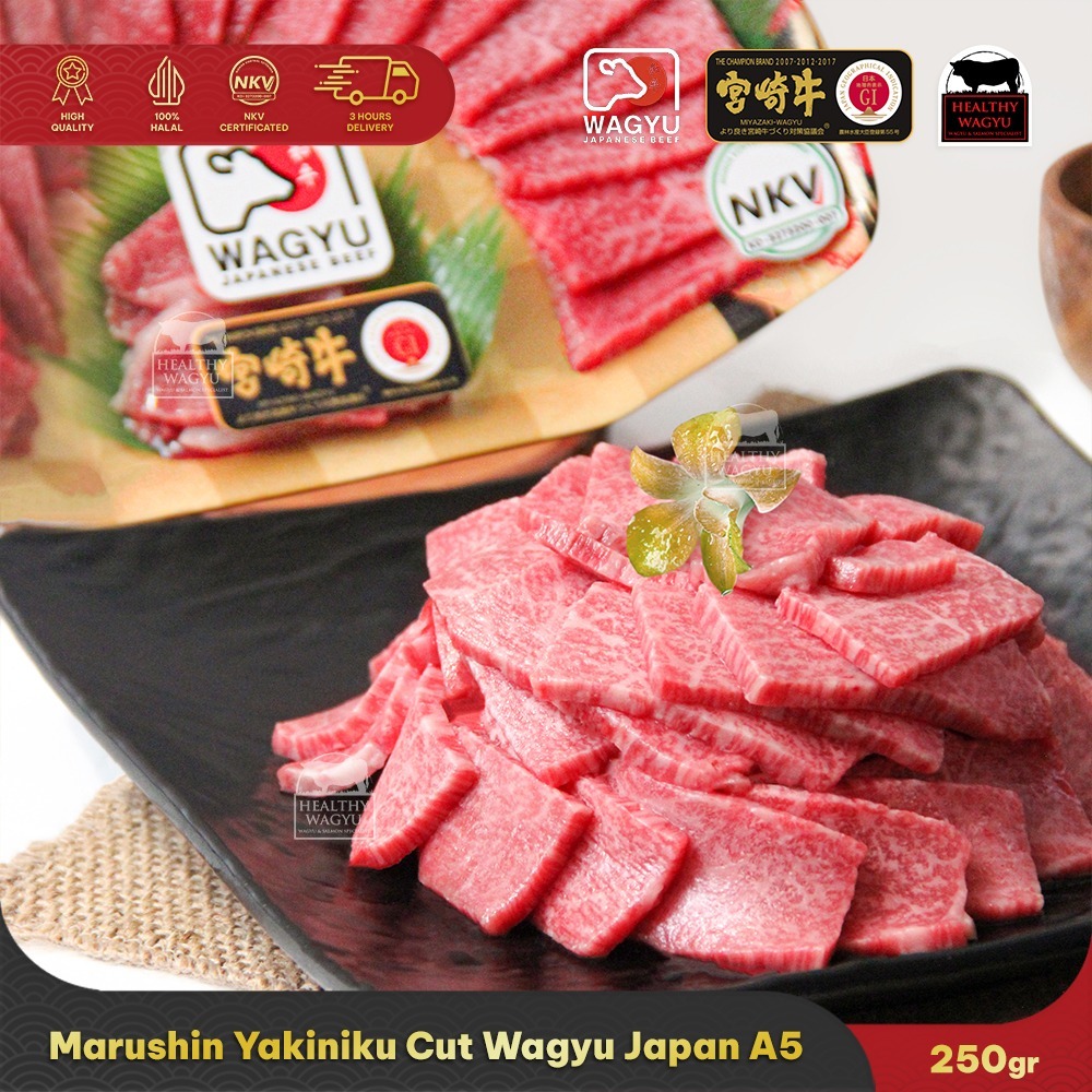 

Marushin Yakiniku Cut A5 Japanese Beef BMS 12 HealthyWagyu