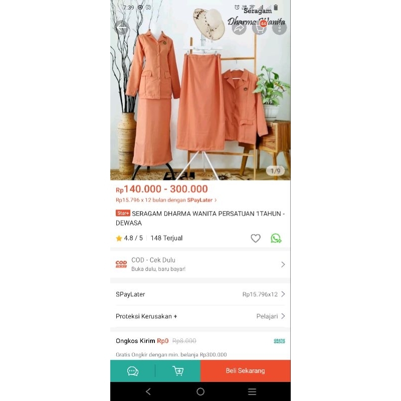 Setelan baju DWP Rok Ori JUMBO