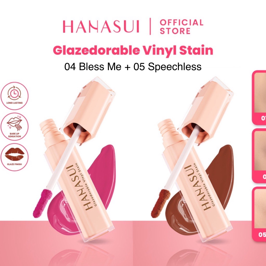 HANASUI Glazedorable Vinyl Stain 04 + 05 Ombre Package Indonesia / Paket Vinyl Stain 4g / Bless Me +