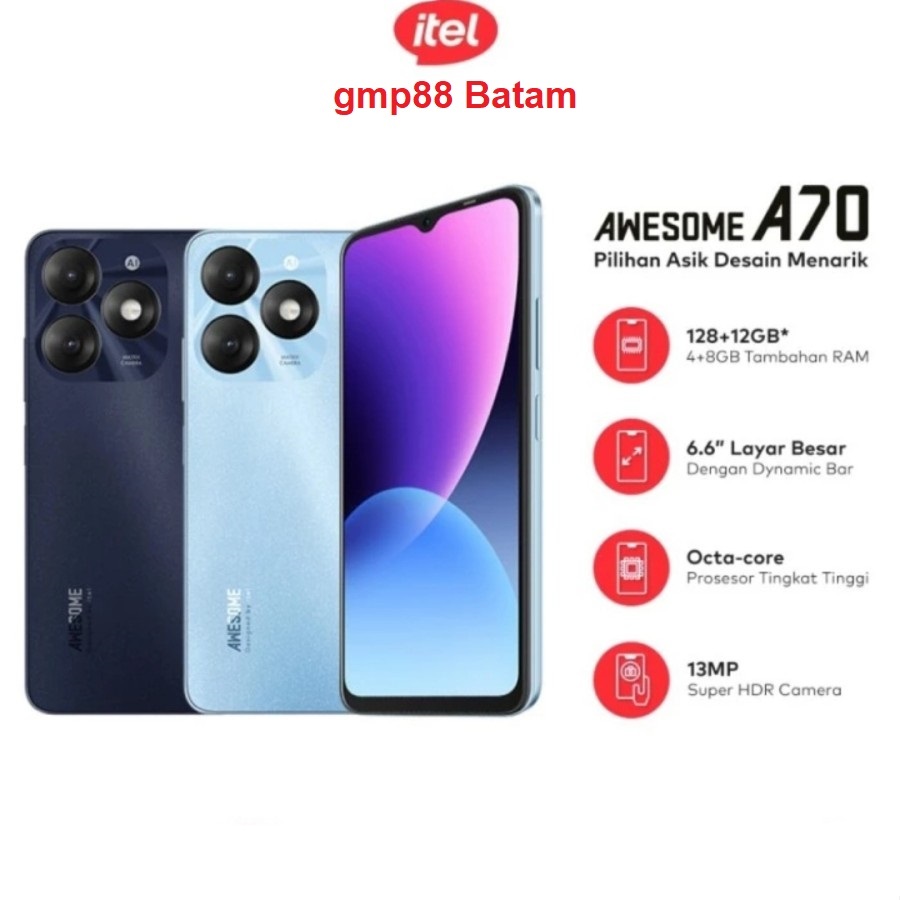 HP ITEL A70 4G RAM 4+8/256GB GARANSI RESMI ITEL INDONESIA Khusus Batam