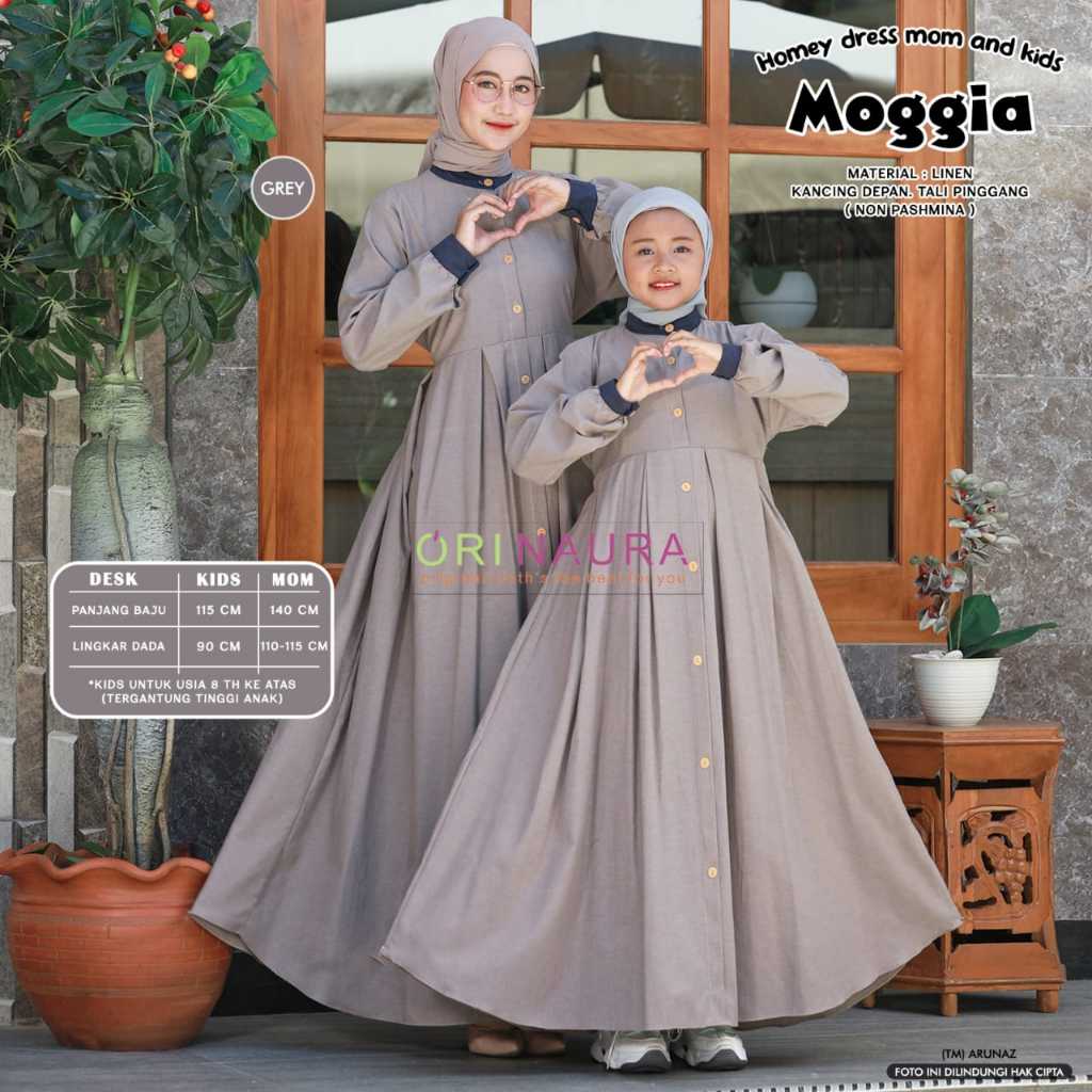 MOGIA GAMIS SARIMBIT Ibu dan Anak Couple Lebaran bahan katun madina dress by Naura