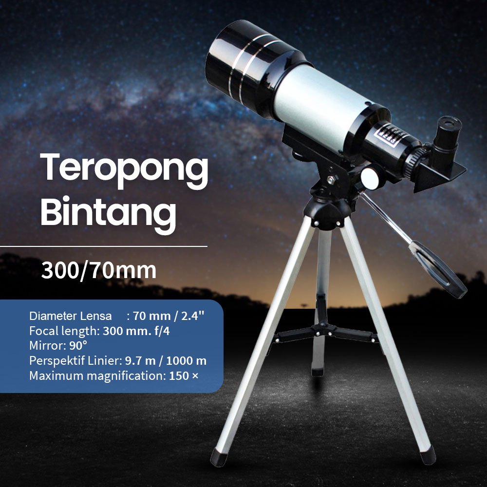 Teropong Bintang Monocular Astronomical Telescope 300/70mm - F30070M Teropong bulan bintang