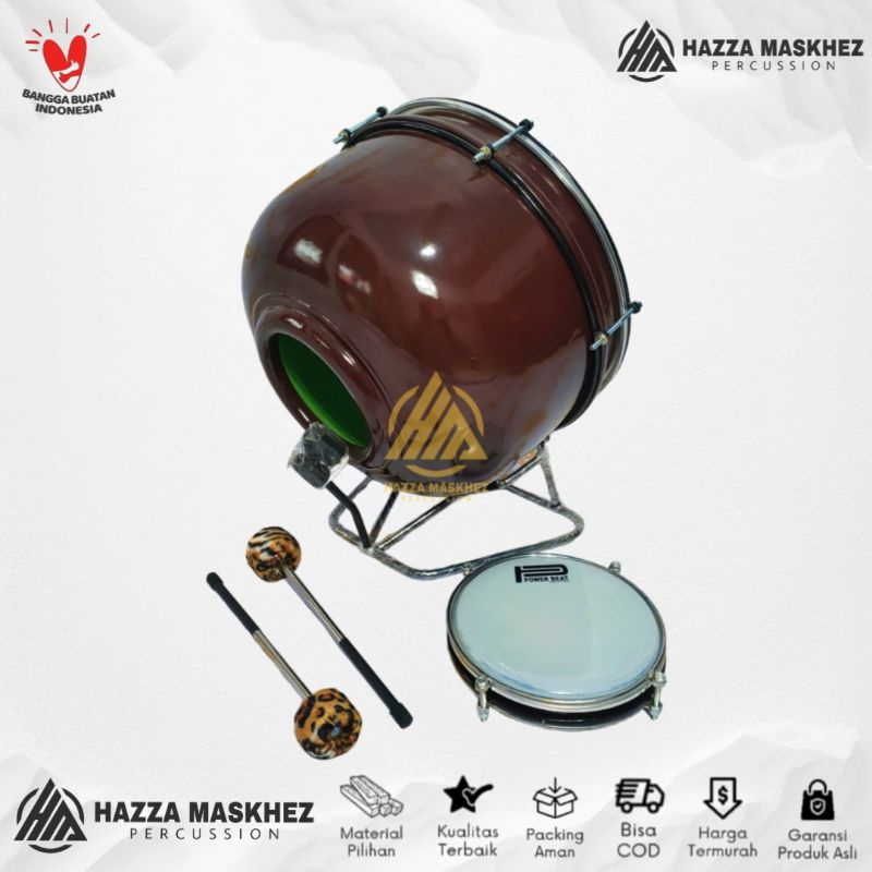 PAKET HEMAT Bass Hadroh 16inc + Tam Mika Stell Bas Hadroh Jepara