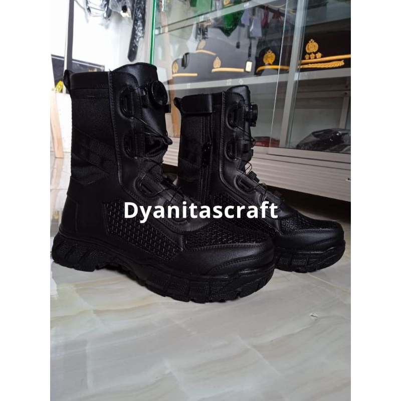 TERBARU SEPATU PDL TALI PUTAR POLRI POLISI MERK KINGS ARMY REPLIKA BOA PARABELLUM
