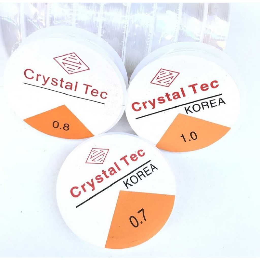 COD 1 ROL TALI KARET SENAR ELASTIS TRANSPARAN BENANG MELAR BAHAN KERAJIANAN GELANG 0.5/0.6/0.7/0.8/0