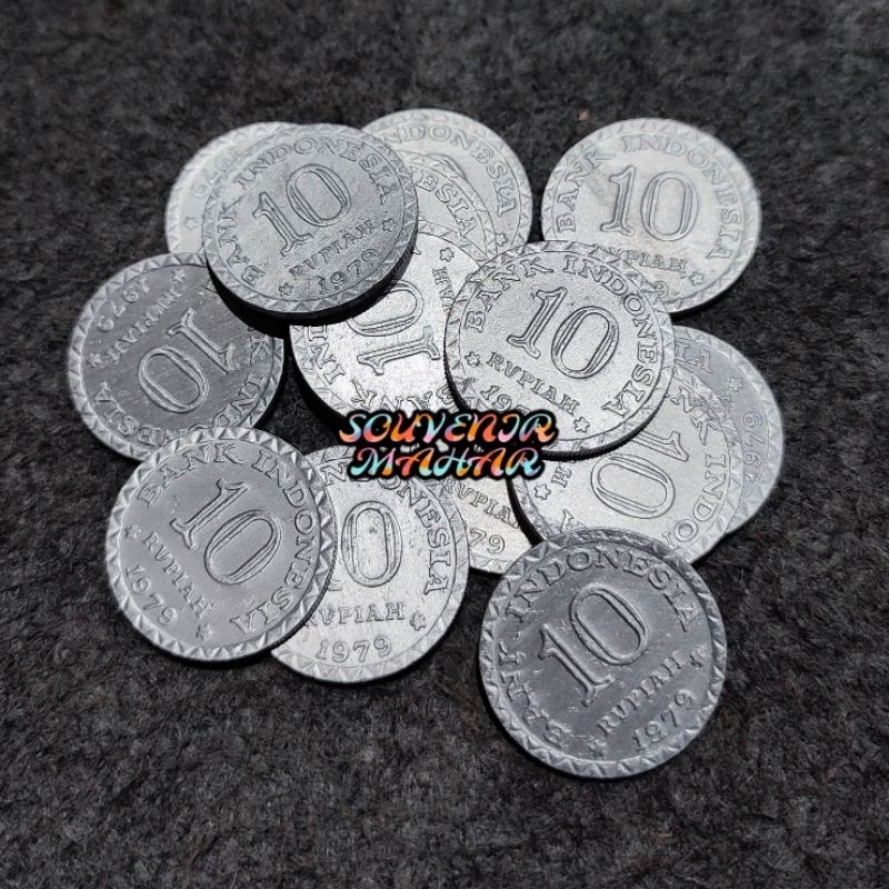 Uang koin kuno 10 rupiah tahun 1979 alumunium uang kuno rp 10 rp.10 mahar nikah 25 rupiah 2025