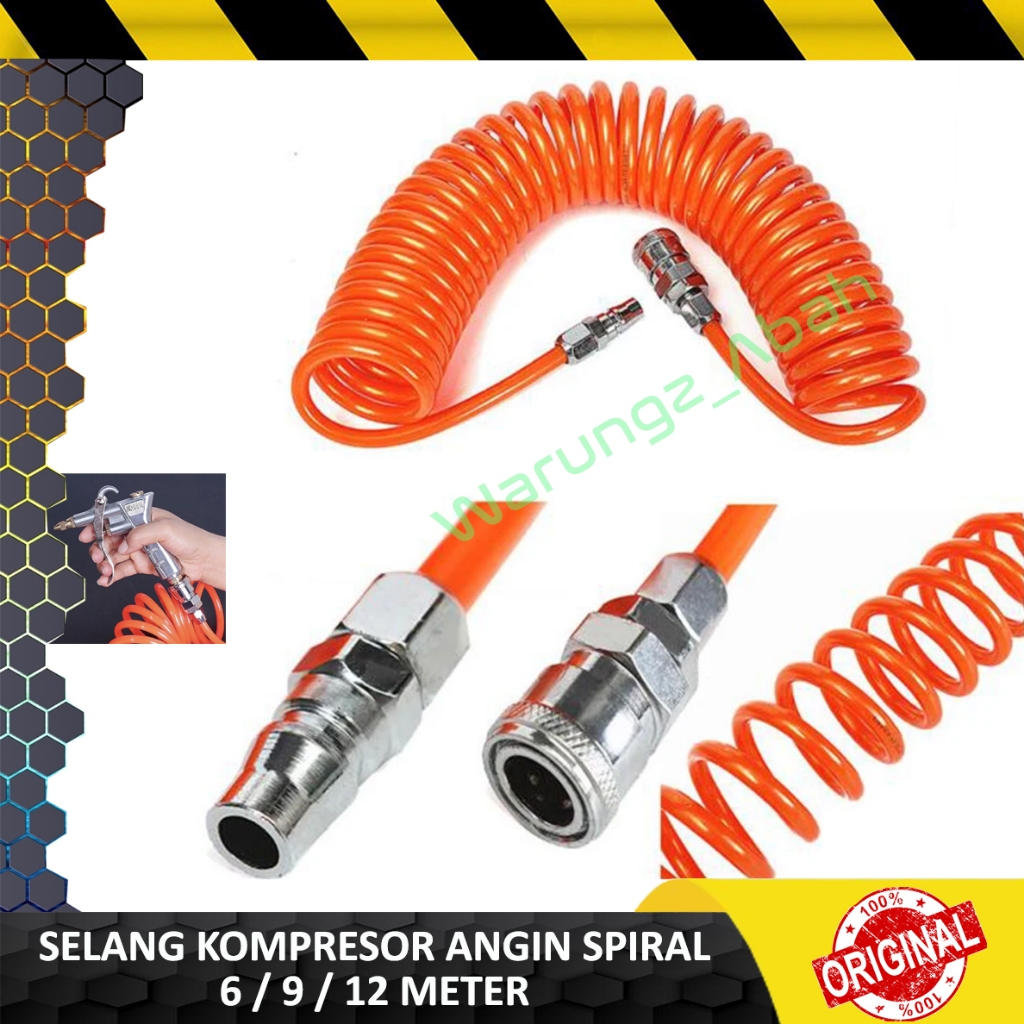 SLANG SELANG SEMPROT SEMPROTAN PENYEMPROT TEMBAK ANGIN RECOIL SPIRAL SEPIRAL HOSE MESIN KOMPRESOR KO