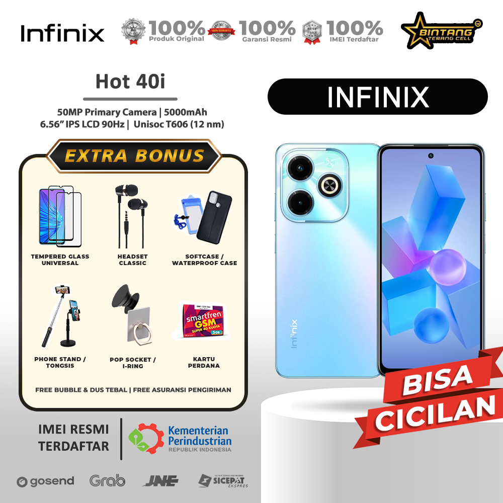 Infinix hot 40i NFC ram 8/256 hot 30i ram 8/128Gb Garansi Resmi