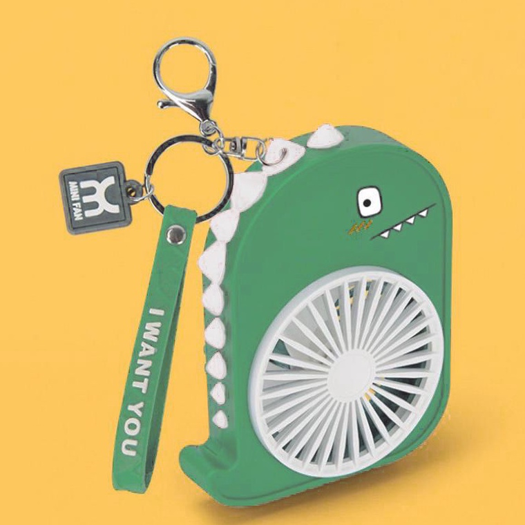 DISKON BESAR Kipas angin portable rechargeable karakter key chain gantungan tas dino  Kipas portable