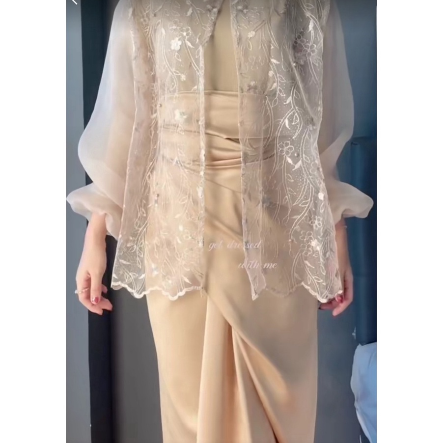 Ready Stok OLENA ONE SET OUTER ORGANZA MEWAH DAN ROK LILIT 1 Set Rok Lilit Outer Organza Premium Out
