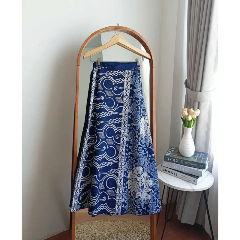 Batik Katun Tebal Rok Batik Katun Tebal Model Rok Lilit Payung Motif Indigo Batik Cap Tebal Model Ro