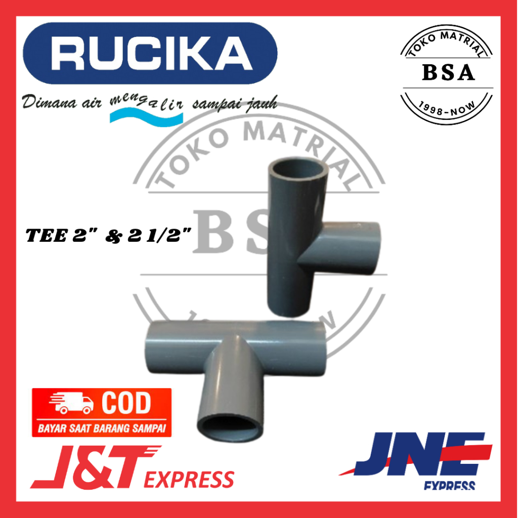 TEE AW 2“ / 2 1/2" FITTING PIPA PVC MERK RUCIKA / SAMBAUNGAN PIPA PVC AIR TEE RUCIKA