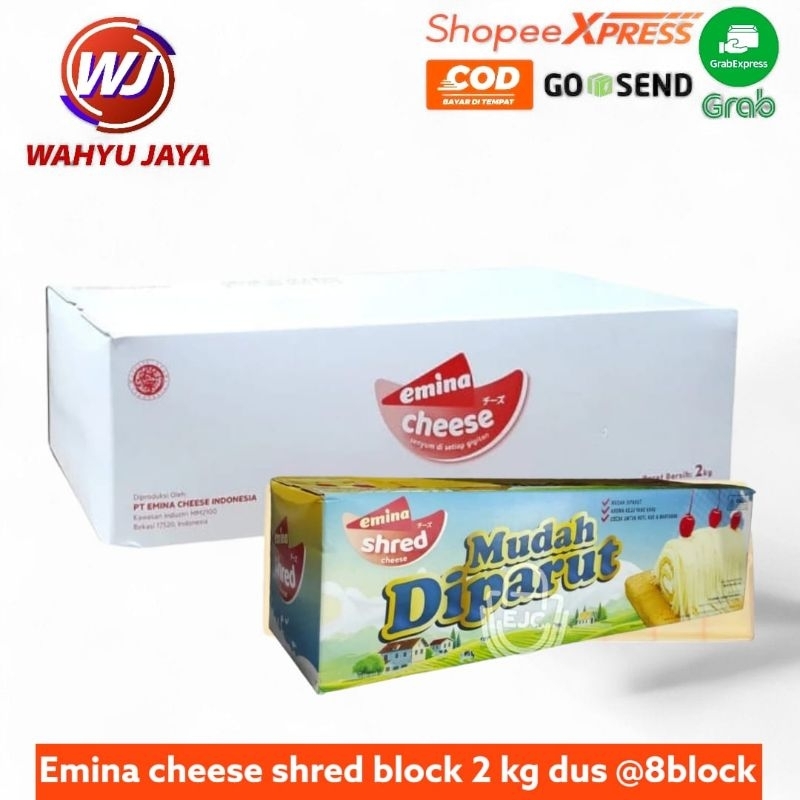 

Emina cheese shred block 2kg dus @8block