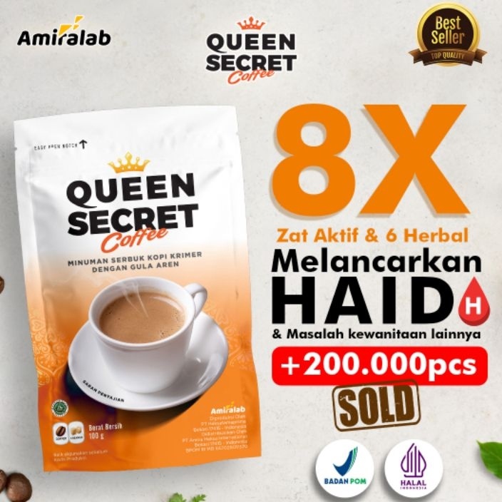 

D2289 Amiralab Queen Secret Coffee Minuman Kopi Lancar Haidd Menstruasi Telat Terlambat Siklus Bulan Jamu Ramuan Alami Ampuh Manjur Aman Untuk Busui KB Kesehatan Wanita 1gr