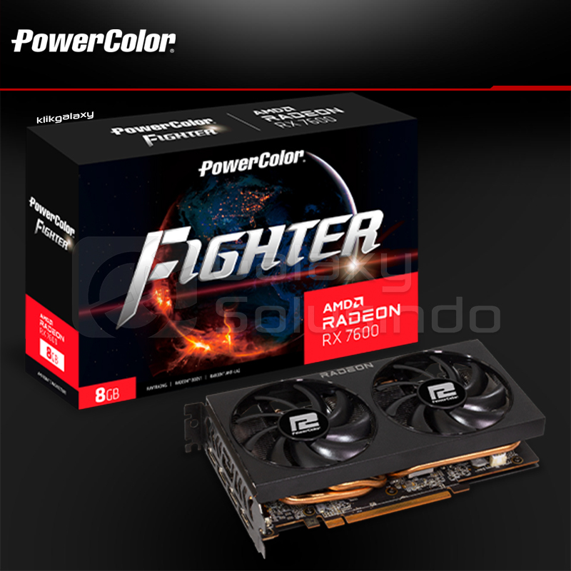 POWERCOLOR Radeon RX 7600 FIGHTER 8GB GDDR6 - VGA RX7600 DDR6 Graphic Card