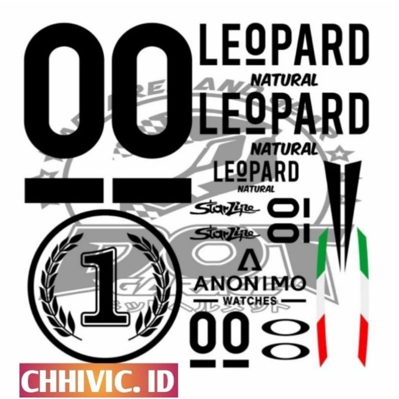 STIKER HELM LEOPARD 1SET