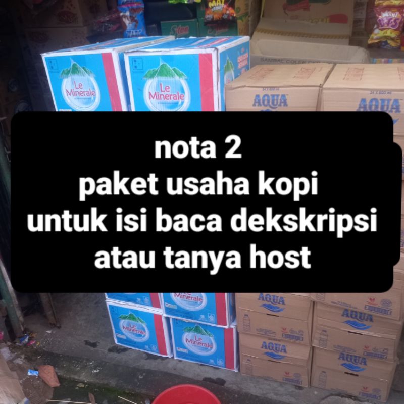 

Paket usaha kopi / 60 bungkus kopi + 1/2 kg gula + bonus teh celup 1 pak isi 30 kantong