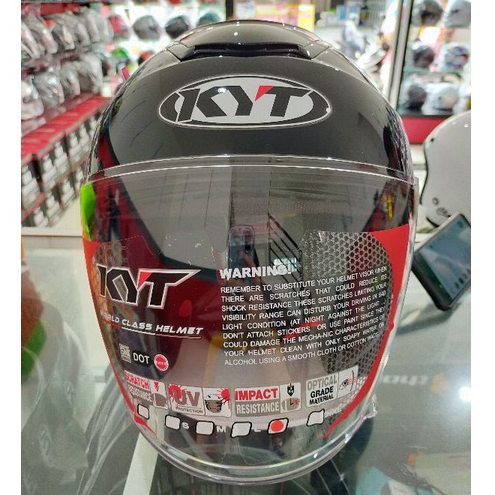 Helm KYT Kyoto Solid Hitam Gloss Original