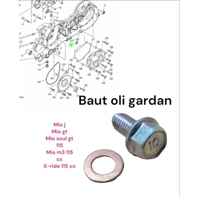 baut oli gardan mio j mio gt soul gt mio m3 x-ride 115 cc