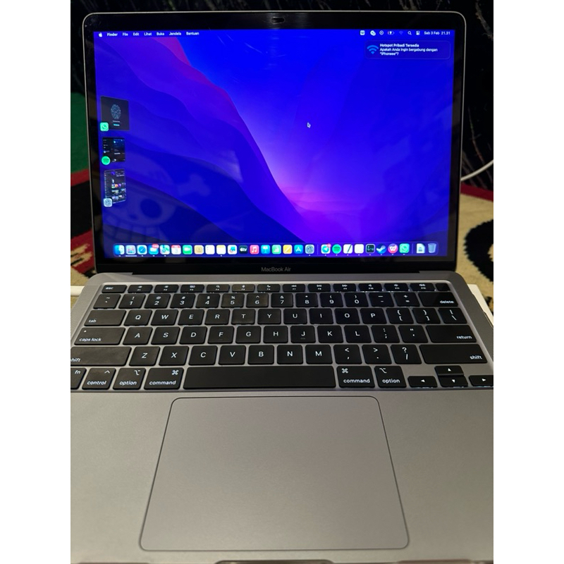 macbook air m1 8/256gb bekas garansi ibox on