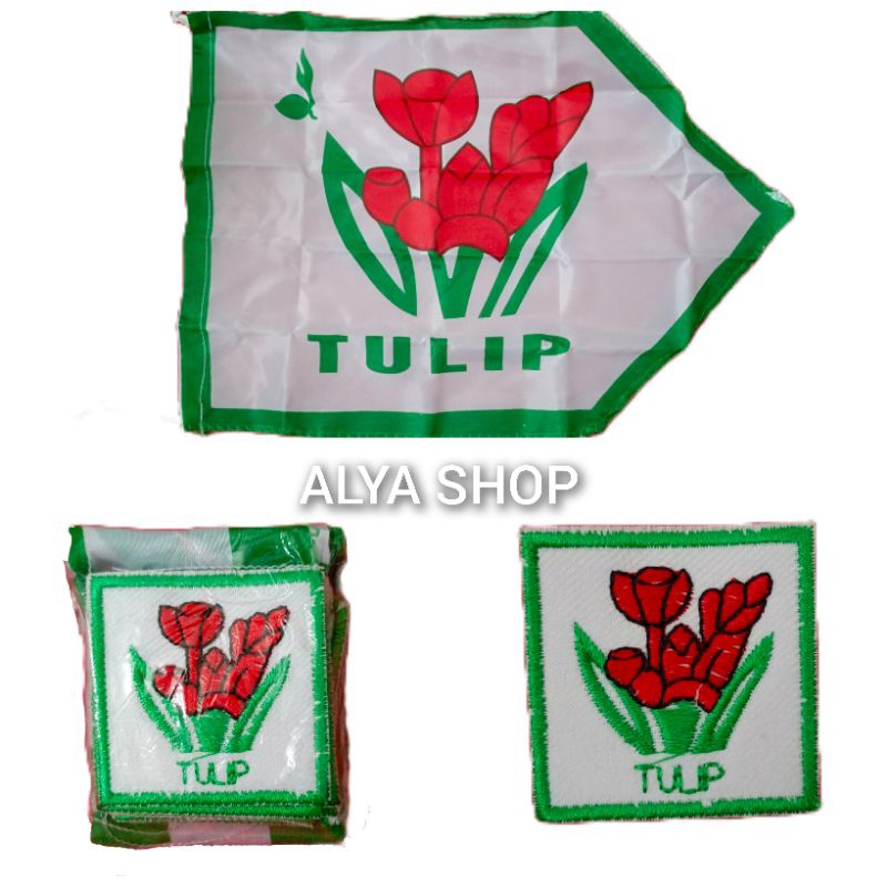 BET REGU TULIP | Bet Tanda Regu Bunga | Tanda Regu Bordir Gambar Bunga | Badge Pramuka