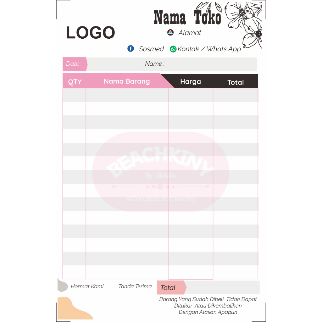 

nota custom murah/invoice/kwitansi custom murah dan berkualitas/ kwitansi custom 2ply per rim